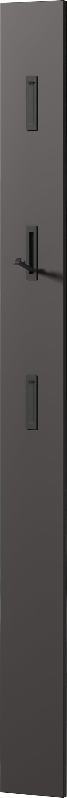 Germania Pannello appendiabiti da parete in graphite 3728-547, con 3 ganci retrattili in metallo, 15 x 170 x 3 cm (L x A x P)