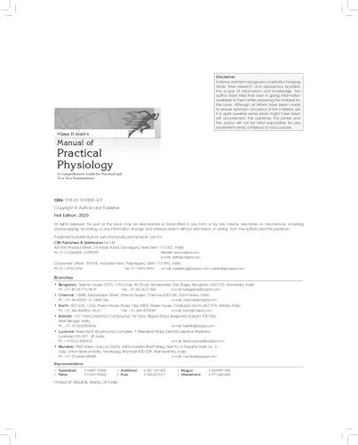 Image of Vijaya D Joshi's inchManual of Practical Physiology inch A Comprehensive Guide for Practical and Viva Voce Examinations - 2025