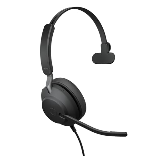 Image of Jabra Evolve2 40 SE (2026 Version) Wired Mono Noise-Cancelling Headset - Features 3-Microphone Call Technology and USB-C /A Cable - UC, All Platforms - Black