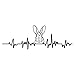 Finest Folia Lifeline Heartbeat - Adesivo decorativo autoadesivo, per auto, frigorifero, portatile, K150 (nero lucido, 13 conigli)