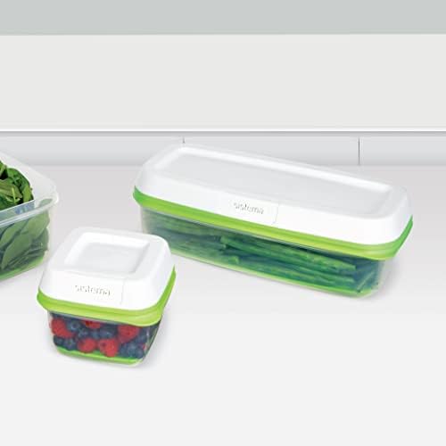 Sistema FreshWorks Food Storage Container | 1.9L | Airtight Long Rectangle Fridge Food Box with Lid | Keeps Food Fresher Longer | BPA-Free Plastic | 1 Count