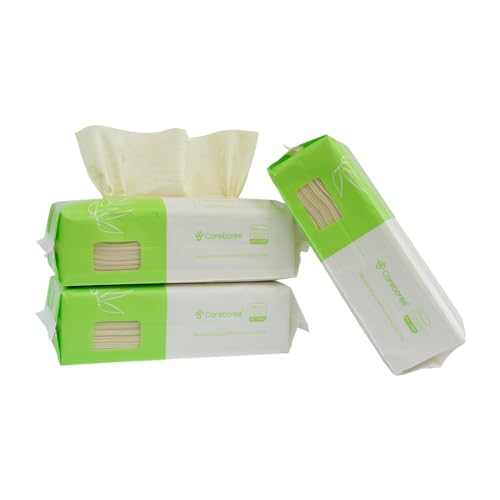 Image of 300 Count Careboree Unbleached Baby Dry Wipes Dry Unscented Multi-Purpose Cotton Tissue