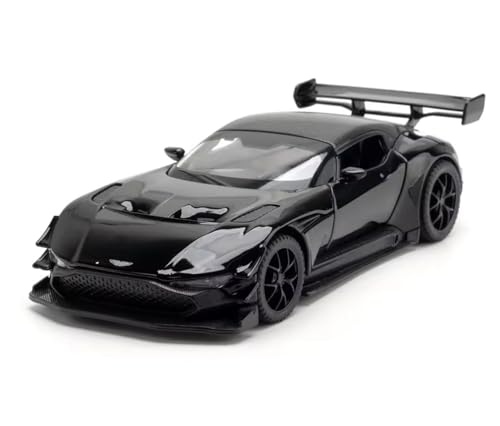 Image of Model Car Exclusive Alloy Metal Pull Back Die-cast Car Metal Pullback Toy car with Openable Doors & Light Music Best Gifts Toys Kids (1:32 Scale Aston Martin Vulcan - Black)