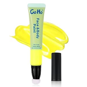 Go Ho Yellow Face Paint Stick(0.85oz),Water Based Cream Yellow Body Paint Washable,Liquid Concealer,Covers Oil-Free,Halloween Cosplay SFX Foundation Makeup