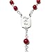 Handmade St. Christopher 1-Decade Rear View Mirror Car Rosary with Choice of Red, Black, or Brown Beads