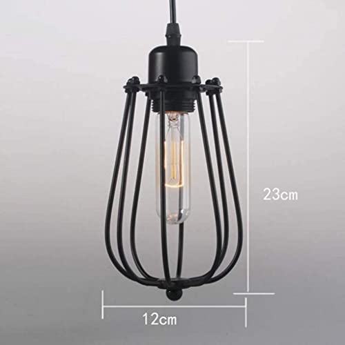 Lámpara de techo industrial E27 de hierro negro para decoración Loft 5