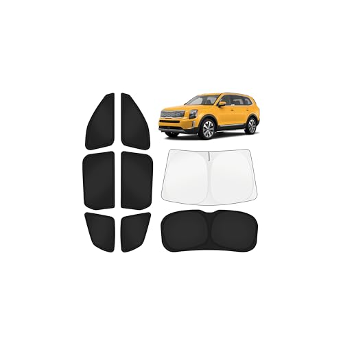 Image of KUST Car Window Shades for Kia Telluride 2020-2025 2026 Windshield Sun Shade Side Window Cover UV Block Privacy Protection Telluride Accessories for Camping Blackout Rear Back Full Set 8PCS