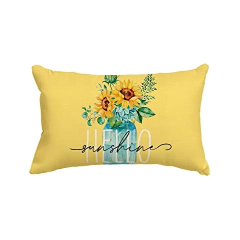 Funda de cojín de primavera de girasol Artoid Mode Hello Spring Cover