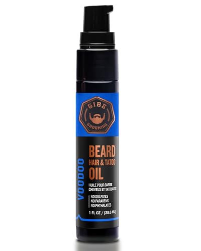 GIBS Beard, Hair & Tattoo Oil - Softens & Strengthens Beard Growt...