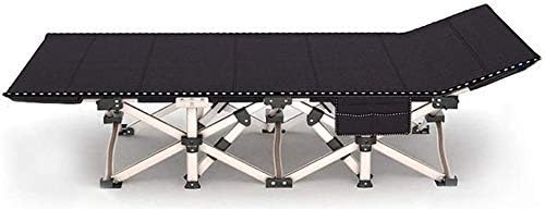 Lit Pliable Portable dossier réglable Pliable bain de Soleil Parasol Cadre en métal respirant inclinable mobilier de Bureau à Domicile (Couleur: Noir Taille: 190 75 35 cm