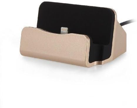 profones Desktop Wired Docking Station Stand Cradle Dock Charger for Apple iPhone 7 & 7 Plus, 6/6S & 6/6S Plus, 5/5S/5C & iPhone SE - Gold