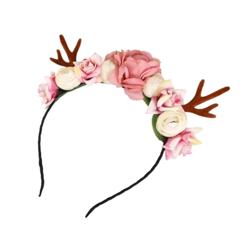 minkissy 3 Peças Tiara De Flor De Natal Tiaras De Chifre Festivo Aros De Cabelo De Natal Tiara De Ch
