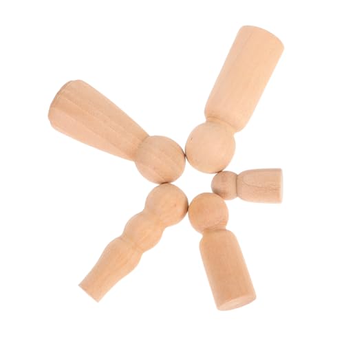 CLISPEED 5 Pezzi Figure Legno Non Verniciate per Peg Dolls per Attività Creative e Materiale per Te Sviluppo delle Abilità Motorie e Decorazioni Fatte Mano