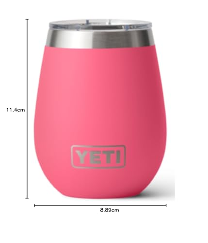 YETI Rambler kubek do wina, izolowany próżniowo, stal nierdzewna z pokrywką MagSlider, tropikalny różowy
