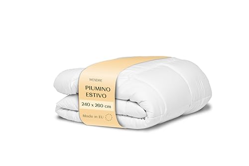 Wendre Piumino Estivo Matrimoniale King Size 240x260 – Piumino Matrimoniale Leggero in Microfibra Traspirante – Certificato OEKO-TEX, Anallergico e Lavabile