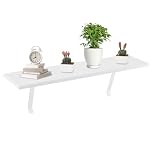 M.J COMFY-LIFE Radiator Shelves, No-Drilling MDF Wooden Floating Shelf with Brackets, White Over-Radiator Shelf for Heat Dissipation & Decoration (90 cm)