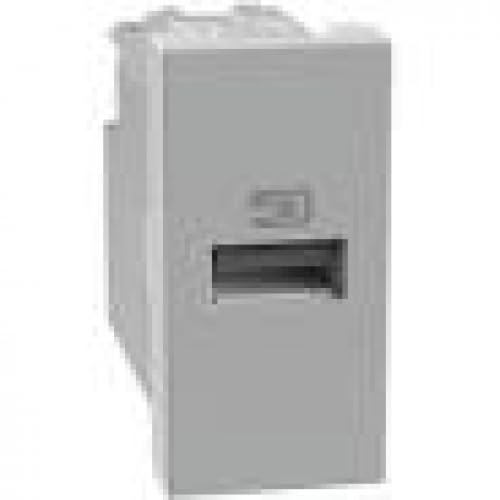 Bticino Matixgo Presa Di Corrente Con Porta Usb 1 Modulo Grigio Jg4191A Caricatore Usb Con Una Porta Tipo A, 15W