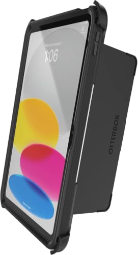 Image of OtterBox iPad (A16) & iPad 10th Gen (Only) Defender Series Case - Black - Multi-Layer Protection - Four Position Stand - Built-in Screen Protector - Port Covers - Apple Pencil Storage