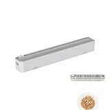 Frischhaltefolienspender | Magnetische nachfüllbare Halterbox | Wandmontierter wiederverwendbarer Frischhaltefolienspender mit Schiebeschneider | für Küchen-Kühlschrank-Backpapier