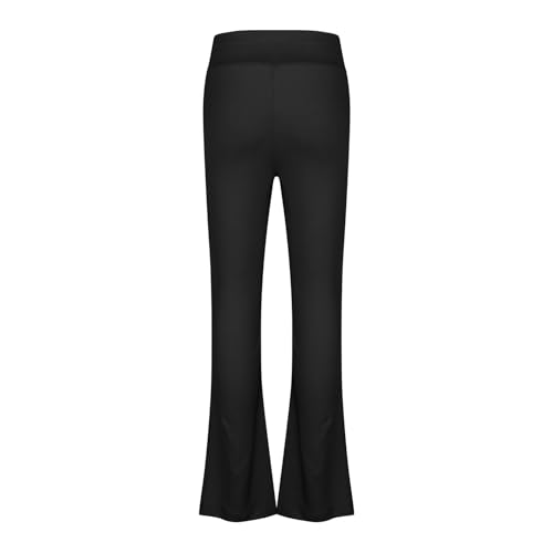 Girls Flare Leggings Cross High Waisted Yoga Pants Bootcut Leggings Kids Stretch Dance Bell Bottoms with Pockets Soft4