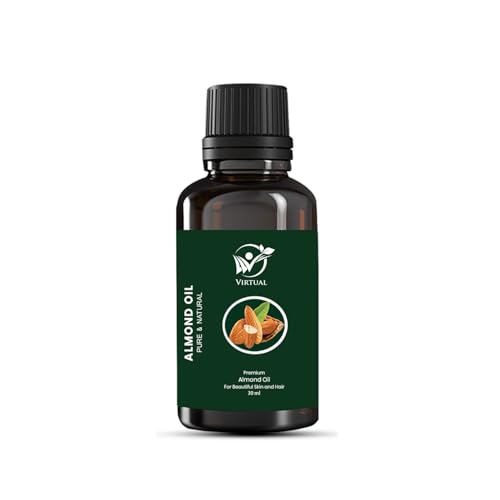 Image of Almond Essential Oil 30ml Pure Natural Cold Pressed Sweet Almond Oil for Hair Skin Face Massage Aromatherapy Moisturizing Carrier Oil for Dry Skin Hair Care and Body Nourishment