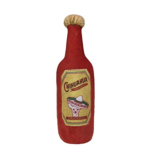 Huxley & Kent for Dogs | Hot Chihuahua Sauce (Large) | Funny Dog Toy | Dog Toy with Squeaker | Dog Gift | Fun, Durable, and Safe | Squeaky Dog Toy