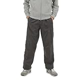 [onion cross] シャカパン ナイロンパンツ 防寒 裏起毛 裏ボア 撥水 パンツ ストレート 冬 ファスナーなし メンズ (L, ブラック)