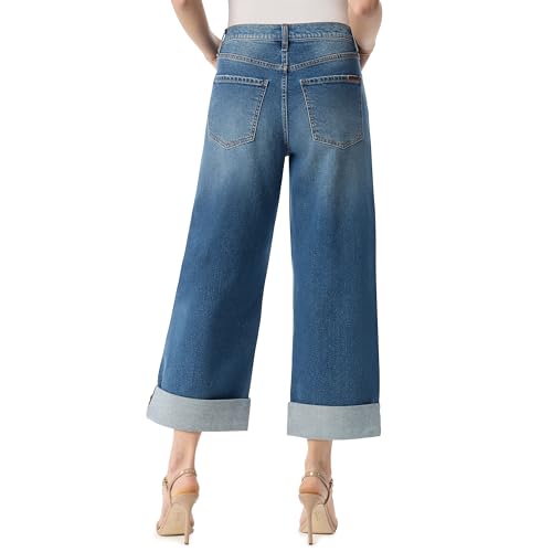 Jessica Simpson Women's Valentine Roll Cuff Wide Leg Boyfriend Ankle-to-Jean Standard4