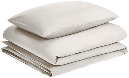 AmazonBasics - Juego de fundas de edredón y almohada de microfibra premium (135 x 200 cm / 50 x 80 cm), gris claro