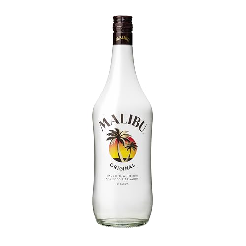 Malibu Caribbean Rum – Fruchtiger Likör auf Rum-Basis mit natürlichem Kokosaroma – Leichte Spirituose, ideal für Longdrinks oder Cocktails – 1 x 1 l