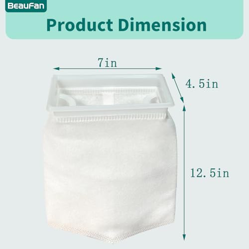 Image of 3 Pack Rectangle Filter Sock 200 μm 7 x 4.5 Inch Aquarium Filter Bags Aquarium Filter, Rectangle Aquarium Filter Sock, Rectangle Felt Filter Sock, Aquarium Filter Bags for Saltwater