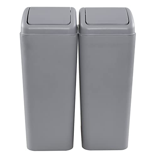 Caneca de basura de plástico 14 litros con tapa set 2