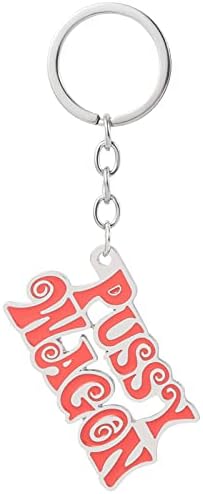Pussy Wagon Keychain Inspired by Movie Kill Bill Pink Letter Metal Pendant Keyring