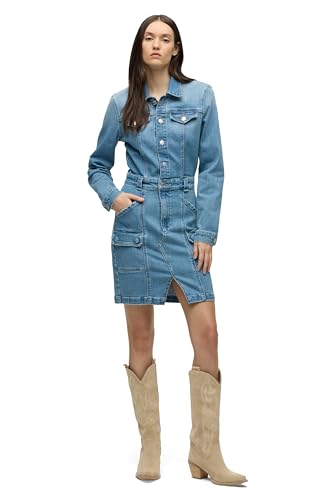 HUDSON Women's Cargo Long Sleeve Denim Reconstructed Dress