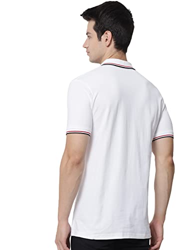 Image of RABBY Men's Cotton Regular Fit Polo T-Shirt with Contrast Rib
