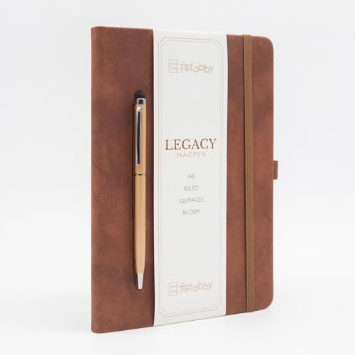 Image of Kitabby Legacy Interlock - A5 Hard Bound Notebook with Pen - Tan Brown