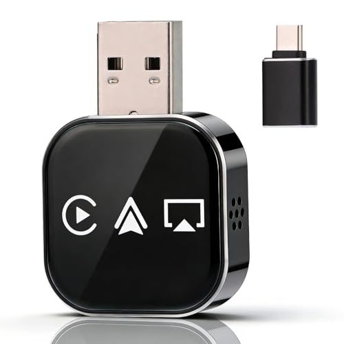 2026 Upgrade 3 in 1 Screen Mirror Adapter - Mirror Phone to Car Screen, CarPlay for iPhone/Android, Auto Connect Dual 2.4/5GHz WiFi & 5.0 (1PCS)