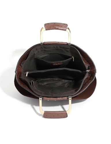 Image of Bag Woman Large Capacity Leather Purse Fashion Designer Metal Top Handle Handbags Women Crossbody Large Bags for Women Tote