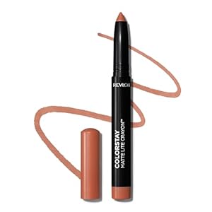 REVLON ColorStay Matte Lite Crayon Lipstick with Built-in Sharpener, Smudge-proof, Water-Resistant Non-Drying Lipcolor, 001 Tread Lightly, 0.049 oz