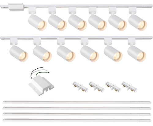 Hiiglxii 12 Lights LED Track Lighting Kit with 13FT H