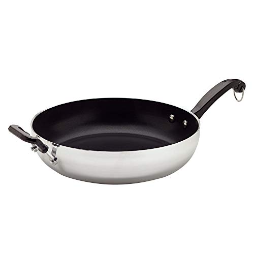 Farberware Classic Series Deep Nonstick Frying Pan / Fry Pan / Skillet with Helper Handle - 12 Inch, Silver