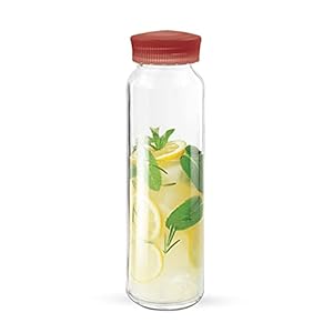 TREO by Milton Bobbin Borosilicate Glass Bottle, 250ml, Red