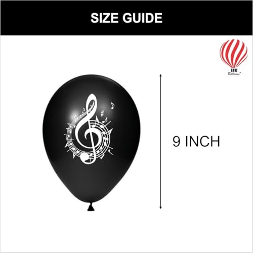 Image of Hk Balloons Music Them Balloons Black & White Them For Birthday Baby Shower Wedding party Musician Party Supplies Decoration Item Balloons 50Pcs