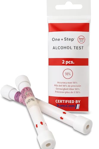 One Step Test Alcol, Set di 2 Etilometri Monouso, Usa e Getta, Precisione 98%, Certificato TransCom