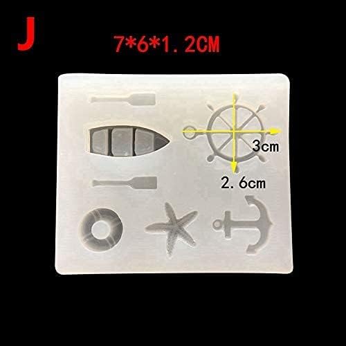 Miniatura 5 de Moldes de silicona de anclaje de barco de mar de tamaño pequeño, decoración de cupcakes, fondant, herramientas de decoración de pasteles, arcilla de