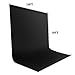 NewZeal Black Backdrop for Photography 10ft X10ft Backdrop Black Screen, Pure Cotton Photo Background Cloth Backdrop Curtain for Parties, with 8 Clips