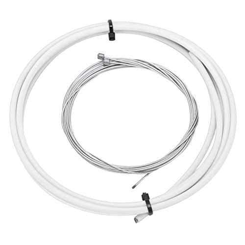 Naroote Câble de Frein de Vélo, Tube de Ligne de Frein de Vélo de Route, Câble PE de Couleurs Vives Résistant à la Chaleur Froide de 2 M, pour BMX Pliant de Route (White)