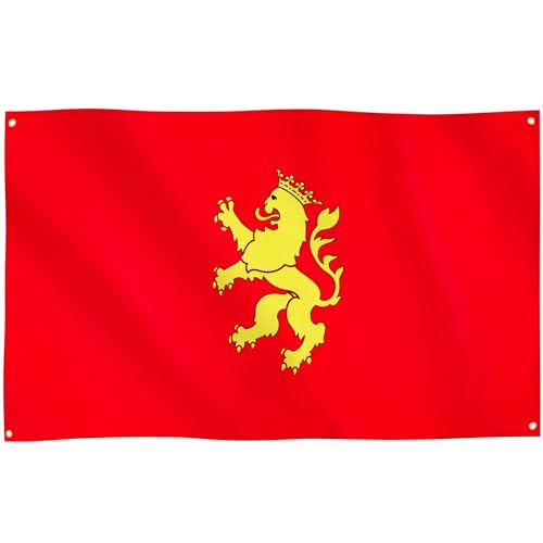 Runesol Bandera de Zaragoza, 91x152cm, 3ft x 5ft, 4 Ojales, Ojal en Cada Esquina, Bandera Regional Española, Zaragoza, Día de Aragón, Banderas Premium, Exterior, Estandarte, Día de la Constitución
