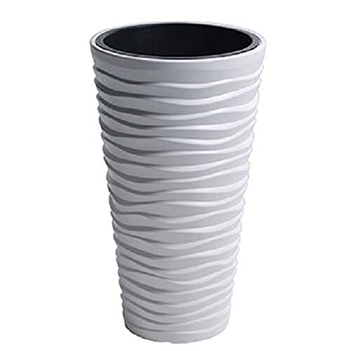 Maceta Mod. Sand Slim 300. Medida 29,5x52 cm. Blanco