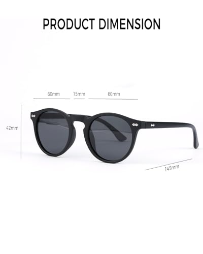 Image of Small Round Polarized Sunglasses for Women Men, Ultra Lightweight UV400 Protection Trendy Classic Vintage Style